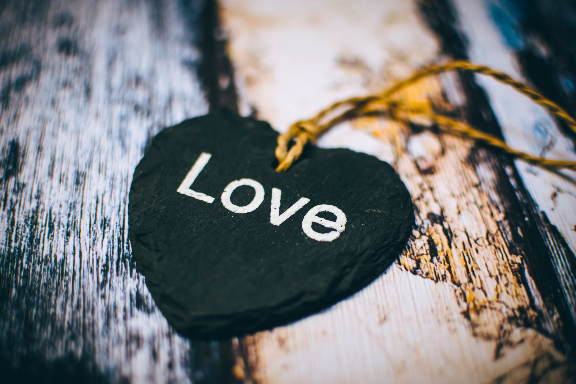 black and white heart shape wooden pendant